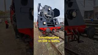 Schnelldampflok 01509 in Stettin [upl. by Dlorej]