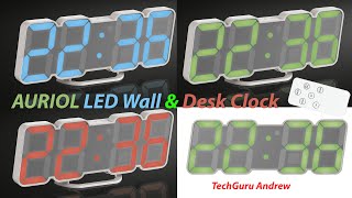 AURIOL LED Wall amp Desk Clock REVIEW [upl. by Anuahsar]