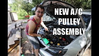 WRX AC Compresser Clutch amp Pulley Remove and Install  How To [upl. by Nnylarak419]