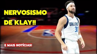 KLAY THOMPSON NERVOSO NA ESTREIA DOS MAVERICKS [upl. by Nerte370]