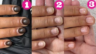 Acrylic to natural nails The full process  Gentle acrylic  gel removal manicure and CND Shellac [upl. by Thisbee]