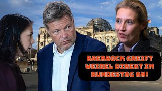 Erschütternder Moment Baerbock beleidigt Weidel überraschend und sorgt für Unmut im Bundestag [upl. by Forta]