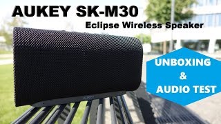 AUKEY SKM30 Eclipse Bluetooth Speaker Unboxing amp Audio Test Video [upl. by Shorter]