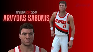 Arvydas Sabonis Face Creation NBA 2K24 [upl. by Kwabena]