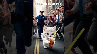 Thirsty Kitten’s Clever Drink Snatch cat cats short shortvideo foryou viralvideo [upl. by Markiv]