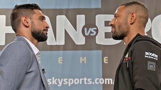 AMIR KHAN amp KELL BROOK ICE COLD FACE OFF BOTH SIZE EACH OTHER UP DURING FINAL STARE DOWN [upl. by Vergne]