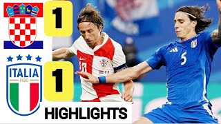 ⚪🔵 Croatia vs Italy 11 HIGHLIGHTs  all Goals Modric goal amp Penalty Miss Mattia Zaccagni goal [upl. by Elenahc528]