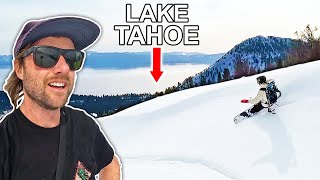 Mountain Top Snowboarding with Views of Lake Tahoe [upl. by O'Gowan]