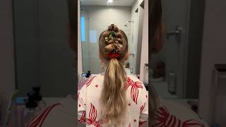 Cute amp festive hair for the holidays hairtutorial hair hairstyle shorts moms daughter [upl. by Golightly649]