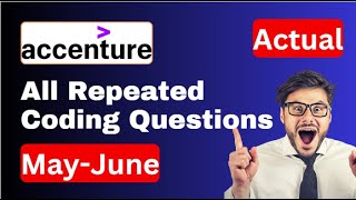 All  Accenture latest coding questions  Accenture Assessment test 2024 [upl. by Sicular]