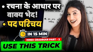 Pad Parichay और Rachna ke aadhar par vakya bhed🔥 Grammar Class 10✅ Super trick  PYQs [upl. by Nodab600]