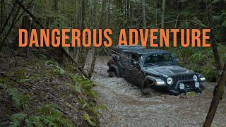 DANGEROUS OffRoad Adventure After Storm  Jeep Gladiator amp Toyota 4Runner [upl. by Newnorb]