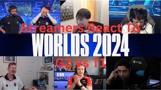 Streamers React to the DOWNFALL of G2 at Worlds 2024 Day 12 [upl. by Siwel]