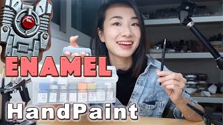 ENAMEL HAND PAINT GUNPLA DETAILS using Testors and Tamiya [upl. by Hodess]