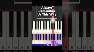 Always Remember Us This Way  Piano Tutorial shorts [upl. by Aryt]