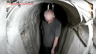 Newly released footage of Hamas chief Sinwar fleeing with his family in Gaza tunnel on Oct 6 2023 [upl. by Ahcsatan]