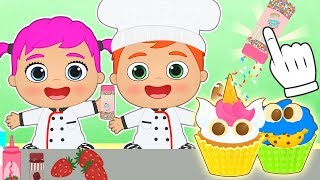 BEBES ALEX Y LILY Aprende a hacer cupcakes con los Bebes 🥣 Juegos y dibujos animados de Cocina [upl. by Karole]