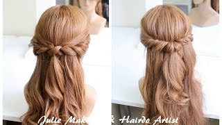 2種簡易公主頭綁法教學 2 Half up hairstyles with updo stick [upl. by Analeh705]