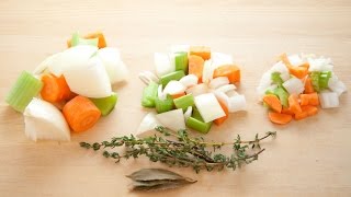 How to Cut Vegetable Mirepoix  Mirepoix Ratios  Mirepoix Cut [upl. by Neehcas]