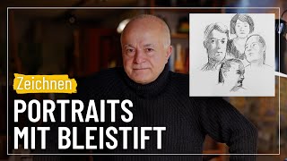 Menschen zeichnen in 3 Minuten – Portraits mit Bleistift  sehenampgestalten 153 [upl. by Bottali]