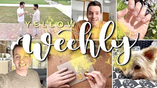 YELLOW WEEKLY  Una semana conmigo CÓMO GRABO MI TRABAJO TARJETAS DE BODA UNBOXING DE BOLIS [upl. by Sheff]