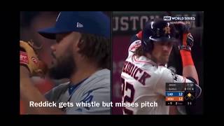 Astros Cheating All the Whistles World Series Dodgers Game 5 [upl. by Atiugal]