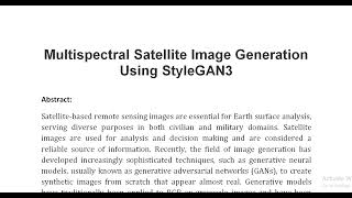 Multispectral Satellite Image Generation Using StyleGAN3 [upl. by Rochella]