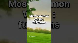 Most common words  full form [upl. by Ennis]