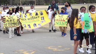 Havana Magnet School students march in honor of Black History Month [upl. by Jesh943]