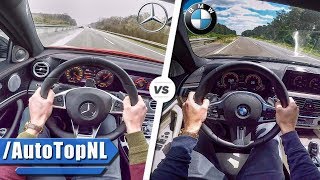 BMW 5 Series vs Mercedes Benz E Class M550i vs AMG E43 SOUND AUTOBAHN POV amp 0250kmh by AutoTopNL [upl. by Eirrem337]