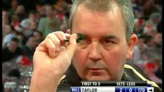 phil taylor 170 checkout 2010 world Darts [upl. by Emsoc]