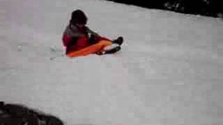 Sledding Accident Head First into Snow [upl. by Cerf950]