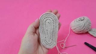 Tutorial zapatitos bebé crochet 3 meses Parte I la suela [upl. by Bar]