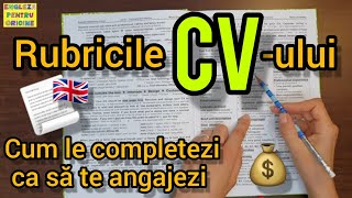 Lecţia  297 📗 – Rubricile CVului în engleză cum le completezi ca să te angajezi 📃💥🎯 [upl. by Alik]