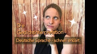 Gedichtinterpretation schreiben  Tipps mit Beispielen [upl. by Eelrac]