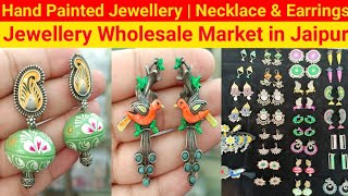 Hand Painted Jewellery Wholesale Market in Jaipur  Silver Replica Jewellery Wholesale in Jaipur [upl. by Mellman]