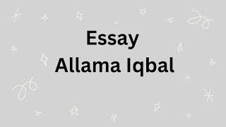 Essay Allama Iqbal  Essay My Favourite Personality  Essay My Favourite Hero [upl. by Attenor]