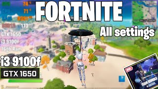 GTX 1650  I3 9100f Fortnite season 5 l All settings 1080p [upl. by Humfrid]