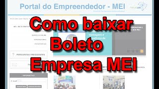 Como baixar boleto ou carne do micro empreendedor individual MEI [upl. by Nimad836]