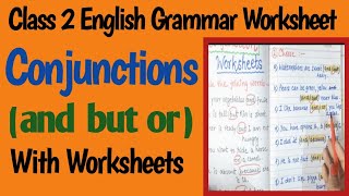 Conjunctions  Conjunctions Worksheets for Class1 amp 2  And But Or  English Grammer Worksheets [upl. by Hamal]