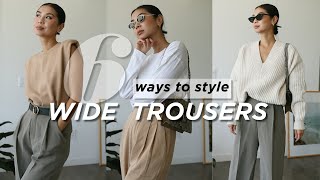 6 Ways to Style Wide Trousers  Try on Outfit Ideas amp Style Tips [upl. by Ilram311]