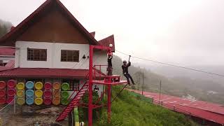 Flying Fox Kundasang Mount Valley Recreation And Resort [upl. by Hibbert]