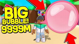 BIGGEST BUBBLE EVER  Roblox Bubble Gum Simulator [upl. by Fernande]