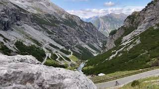 🇮🇹 Cycling over the hairpins on the road to Passo dello Stelvio from Bormio in ⁨Lombardy⁩ ⁨Italy⁩ [upl. by Simon]