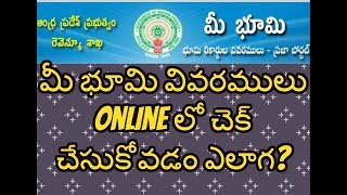 మీ భూమి వివరములు Online లో చెక్ చేసుకోండి  Government of Andhra Pradesh [upl. by Mihe]