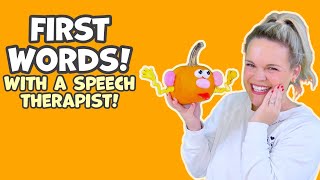 First Words with a Speech Therapist Baby Learning Fall Pumpkins amp Halloween to Build Words [upl. by Anicnarf]