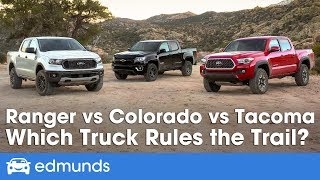 Ford Ranger vs Toyota Tacoma vs Chevy Colorado 2019 Truck Comparison Test  Edmunds [upl. by Dwyer117]