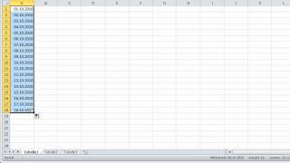 Excel 2010  Datumslisten ohne Wochenenden erstellen [upl. by Adnilram]
