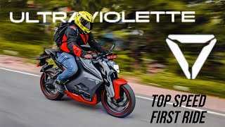 Ultraviolette F77 Mach 2 Top Speed First Ride Review  323 km IDC Range  155 kmph Top Speed [upl. by Zetram]