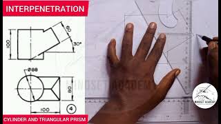 INTERPRETATION OF INTERPENETRATION OF A CYLINDER AND TRIANGULAR PRISM SOLIDS CURVE OF INTERSECTION [upl. by Furie]